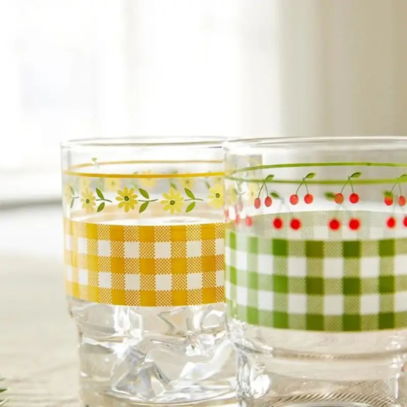 Korean Picnic Day - Stackable Glass Cup - Modern House - Kitchenware - Harumio