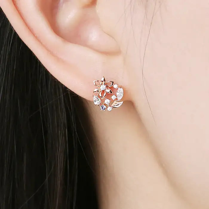 OST - September Sapphire Clematis Birth Flower Earrings - OST - Jewelry - Harumio
