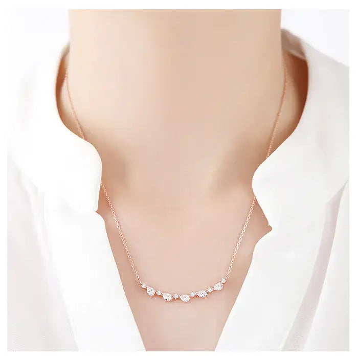 CLUE - Dazzling String Rose Gold Necklace - CLUE - Jewelry - Harumio