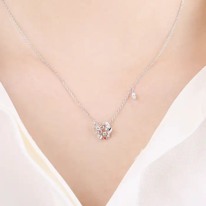 OST - January Garnet Violet Birth Flower Necklace - OST - Jewelry - Harumio