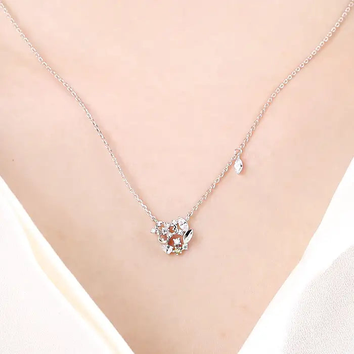 OST - August Birthstone Peridot Clover Birth Flower Necklace - OST - Jewelry - Harumio