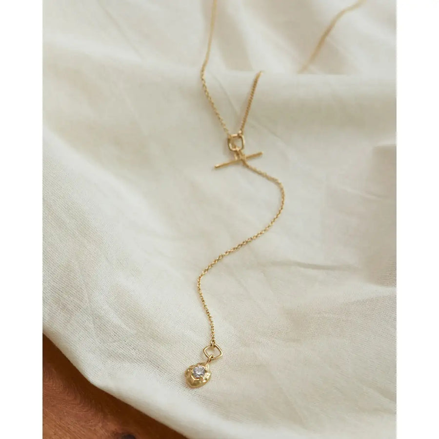 CLUE - C Collection Vintage Pendant Silver Long Necklace - CLUE - Jewelry - Harumio