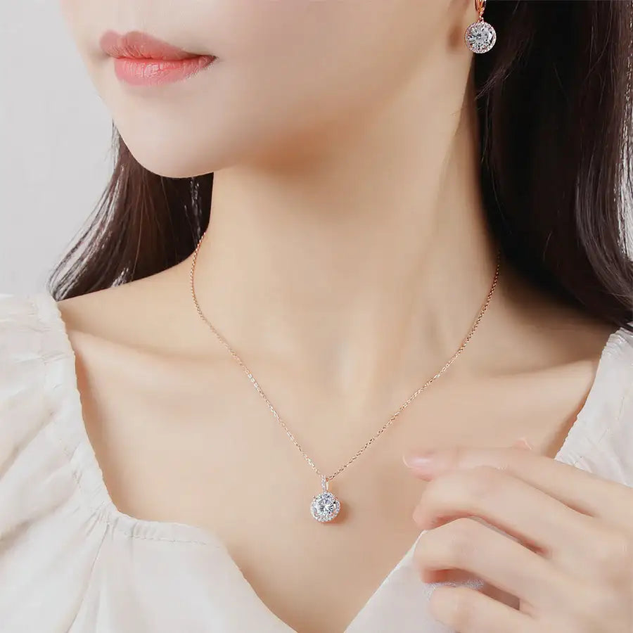 CLUE - Pure Crystal Rose Gold Necklace - CLUE - Jewelry - Harumio