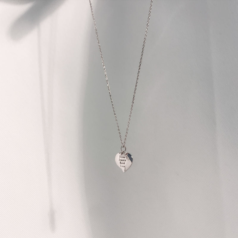 BlackPink - KIND Heart Logo Silver Necklace