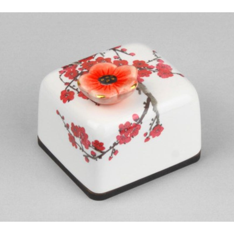 HK Studio - Korean Art Red Plum Blossoms Musical Paperweight