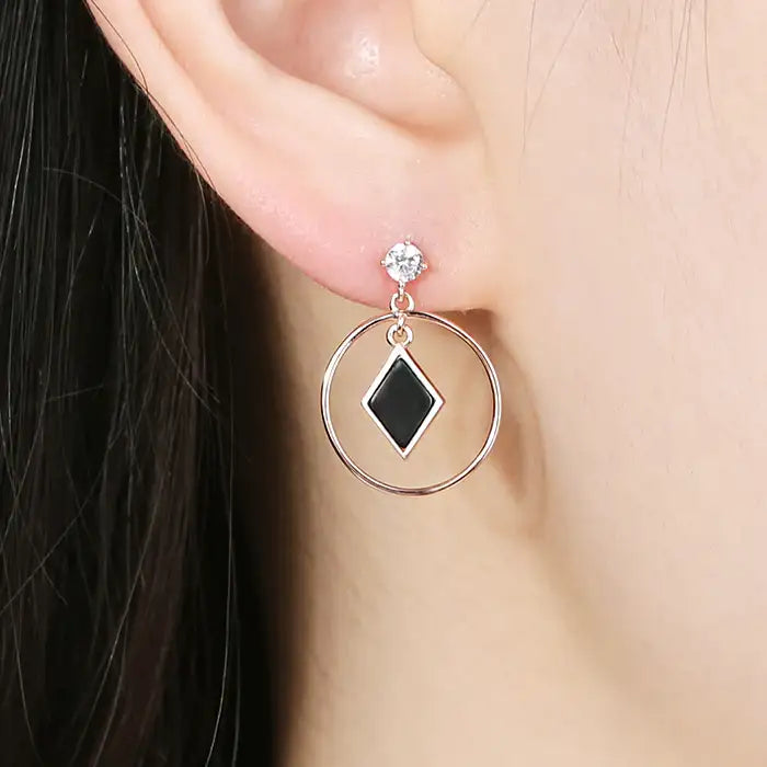 OST - Square Pearl Point Long Clutch Earrings - OST - Jewelry - Harumio
