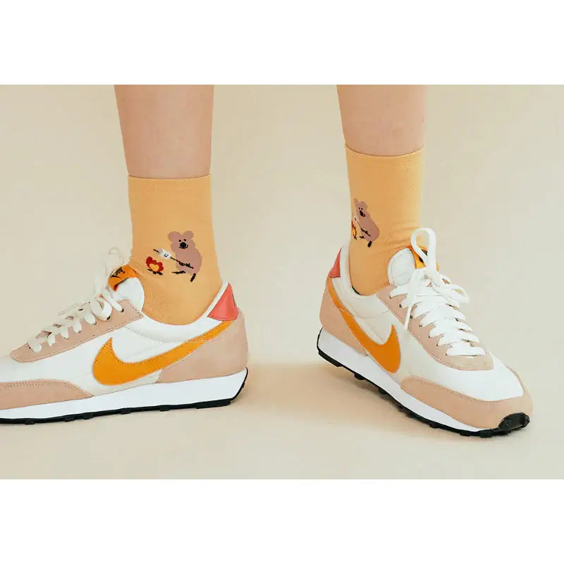 Dinotaeng - S'more Yellow Socks - Dinotaeng - Socks - Harumio