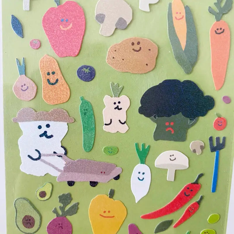 Dinotaeng - Veges Glitter Sticker - Dinotaeng - Sticker - Harumio