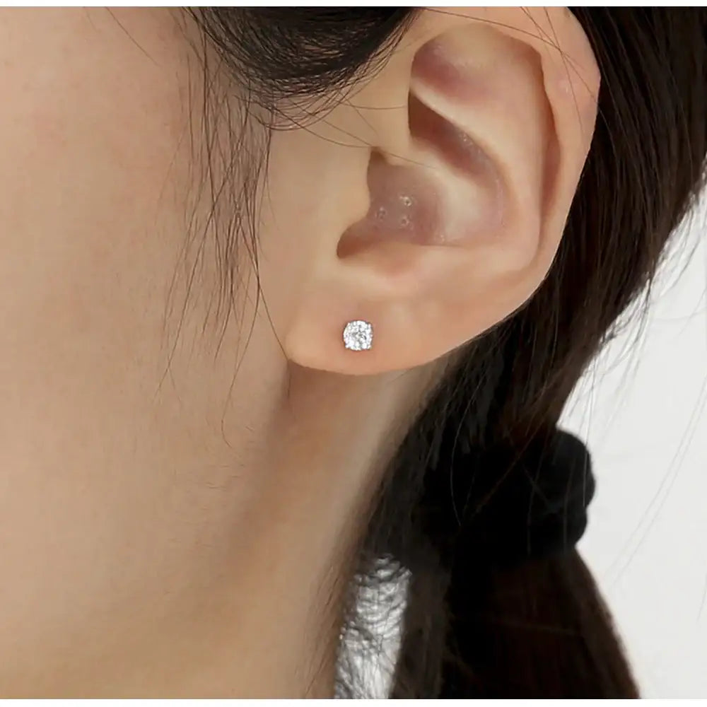 OST - Simulated Diamond 0.3ct Solitaire Ear Pierce - OST - Jewelry - Harumio