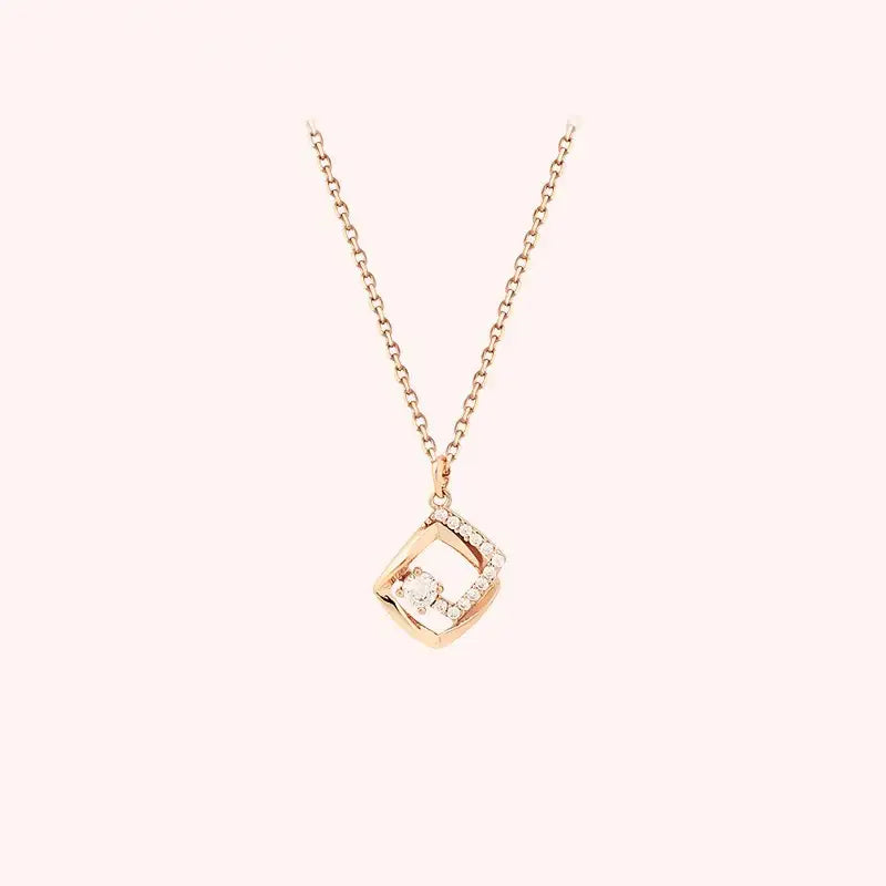 CLUE - Double Brilliant Square Silver Necklace - CLUE - Jewelry - Harumio