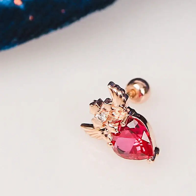 Saint Tail x Clue - Heart Lucifer 10K Gold Piercing - CLUE - Jewelry - Harumio