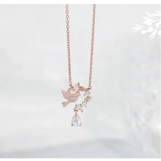 CLUE - Fortune April Dove Silver Necklace - CLUE - Jewelry - Harumio