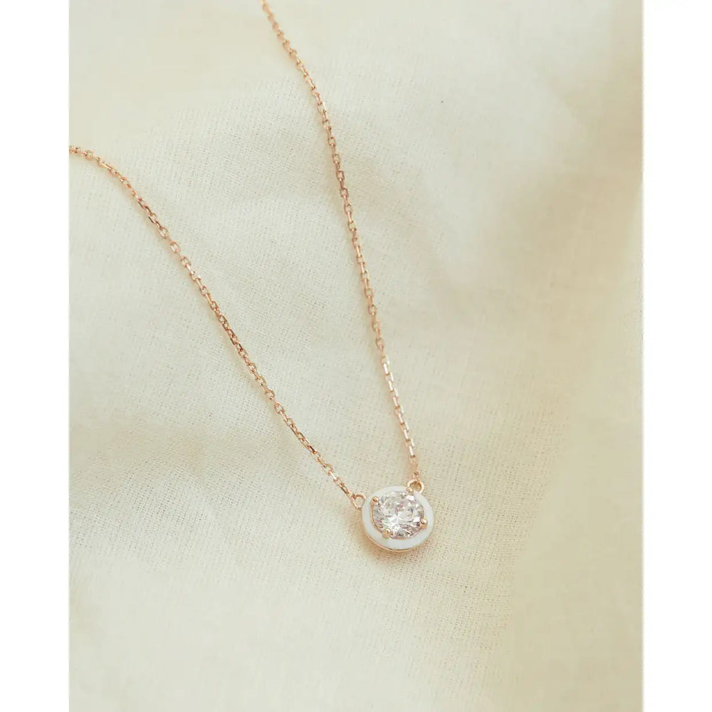 CLUE - C Collection Color One Point Silver Necklace - CLUE - Jewelry - Harumio