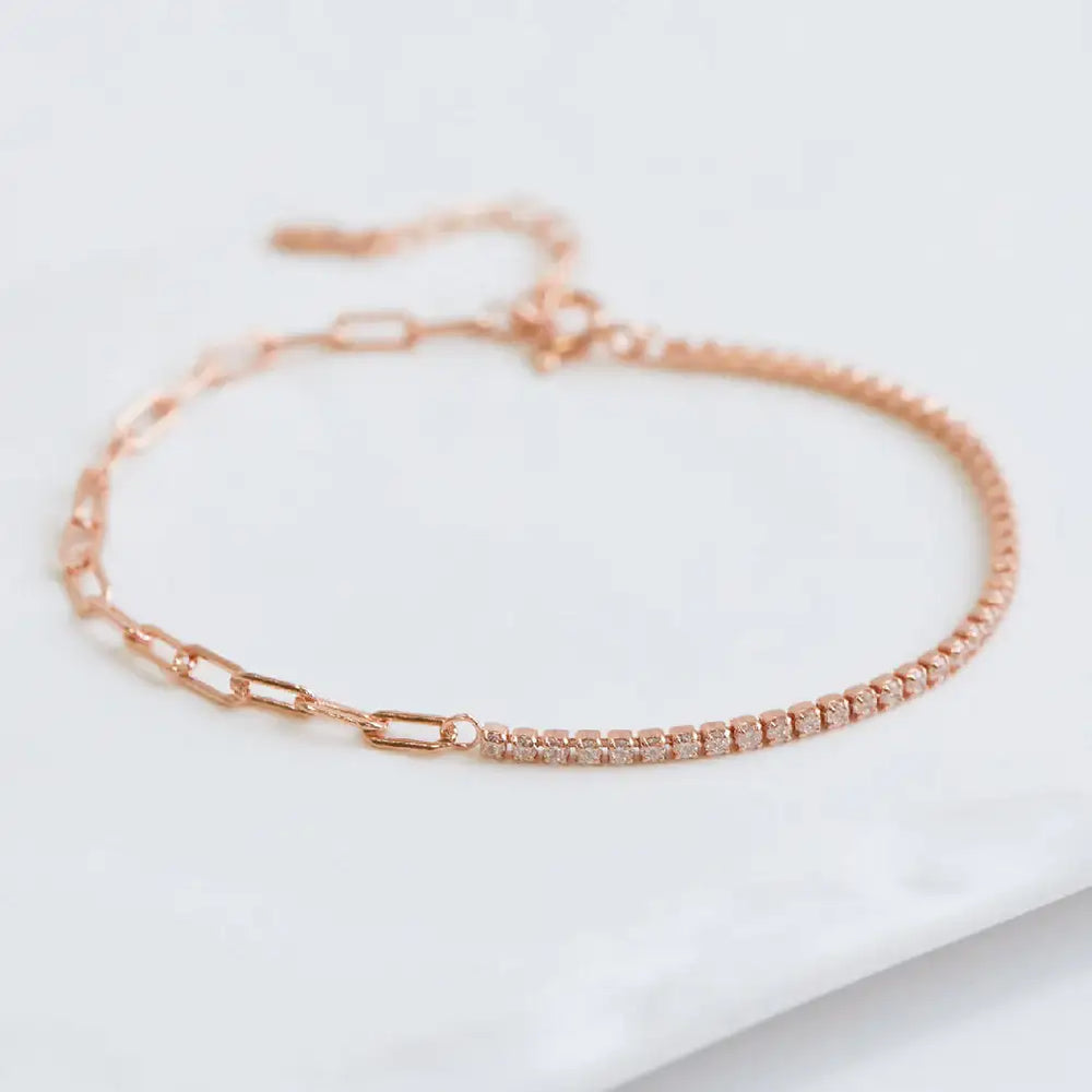 CLUE - MIX Chain Silver Tennis Bracelet - CLUE - Jewelry - Harumio