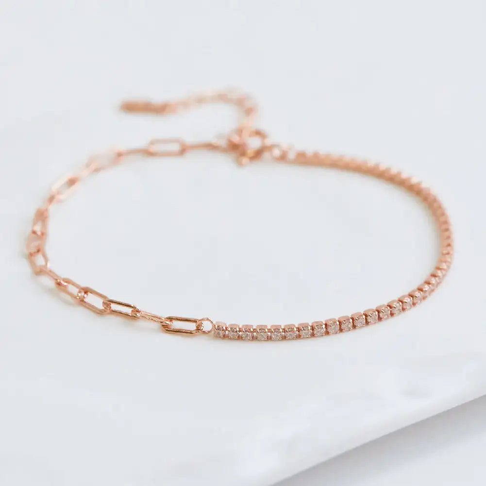 CLUE - MIX Chain Silver Tennis Bracelet - CLUE - Jewelry - Harumio