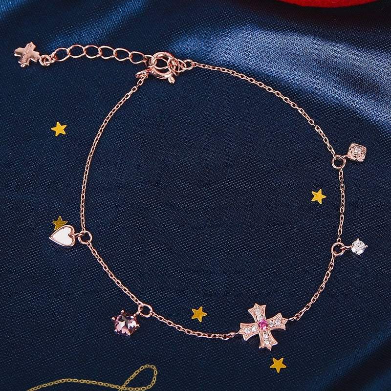 Saint Tail x Clue - Cross Silver Bracelet - CLUE - Jewelry - Harumio