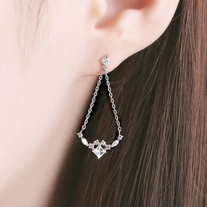 OST - Chandelier Silver Drop Earrings - OST - Jewelry - Harumio
