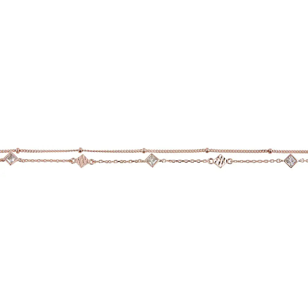 CLUE - Square Double Layer Silver Bracelet - CLUE - Jewelry - Harumio