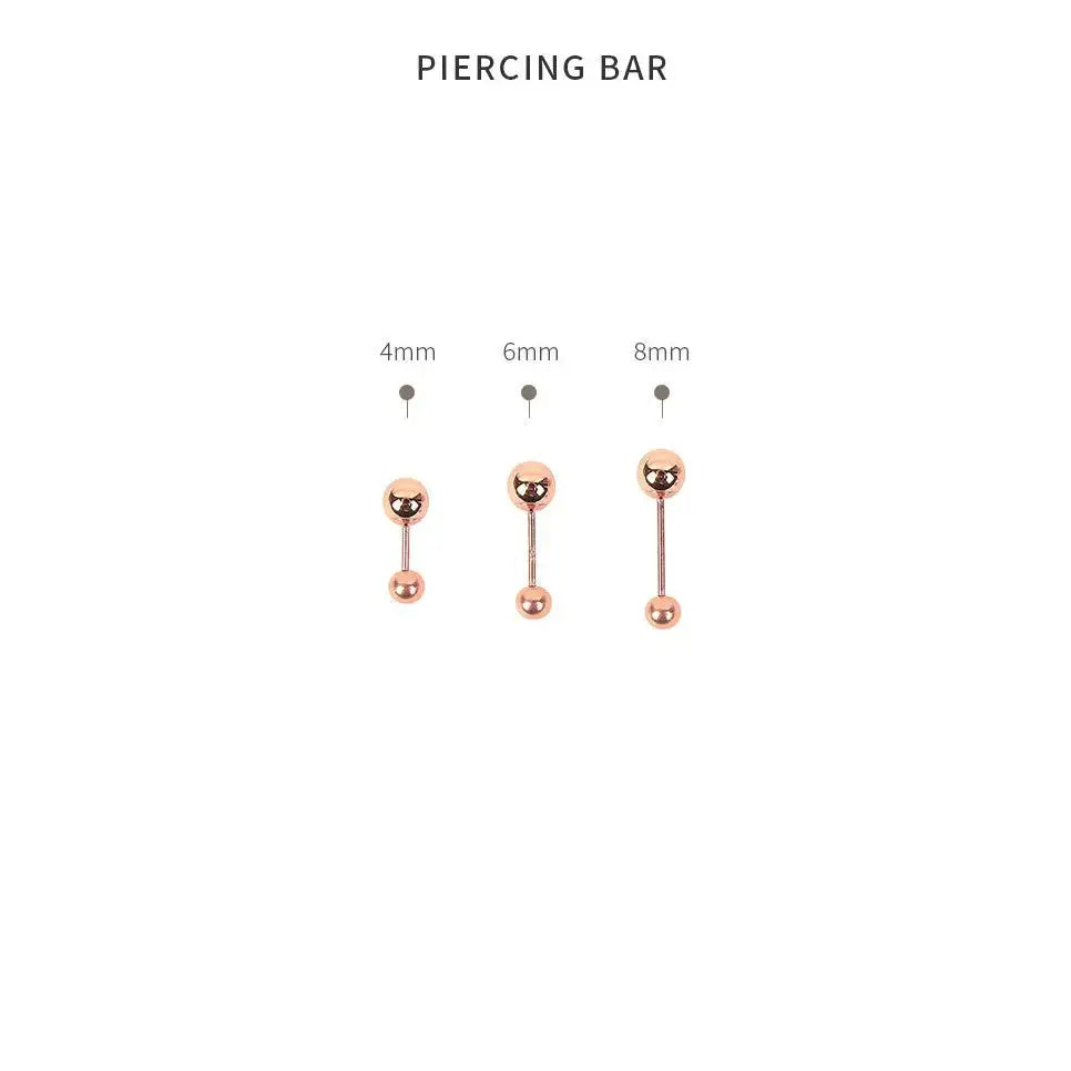 CLUE - 4mm Mirror Ball 14K Rose Gold Ear Pierce (Birthstone) - CLUE - Jewelry - Harumio