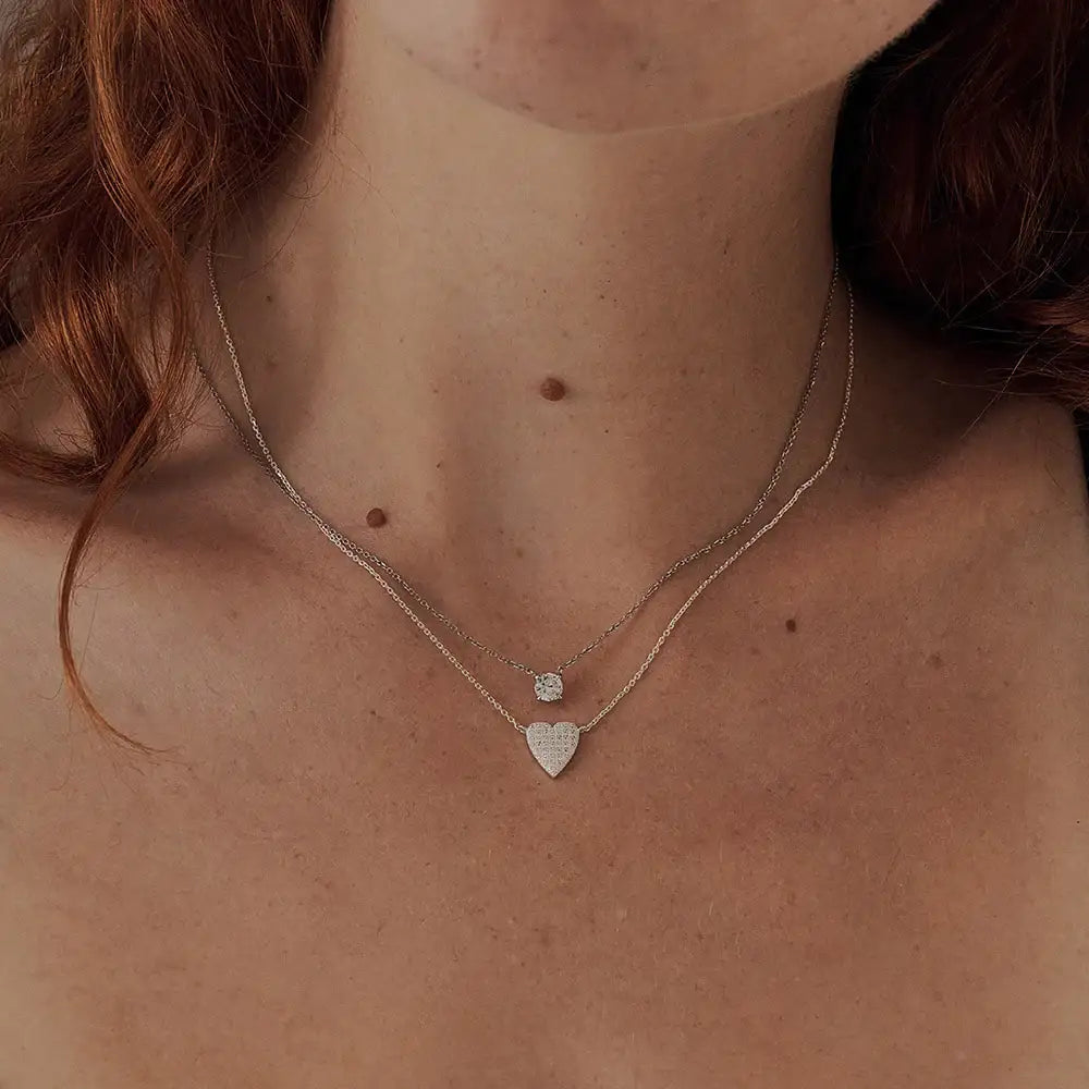 OST - Simulated Diamond Round Silver Necklace - OST - Jewelry - Harumio