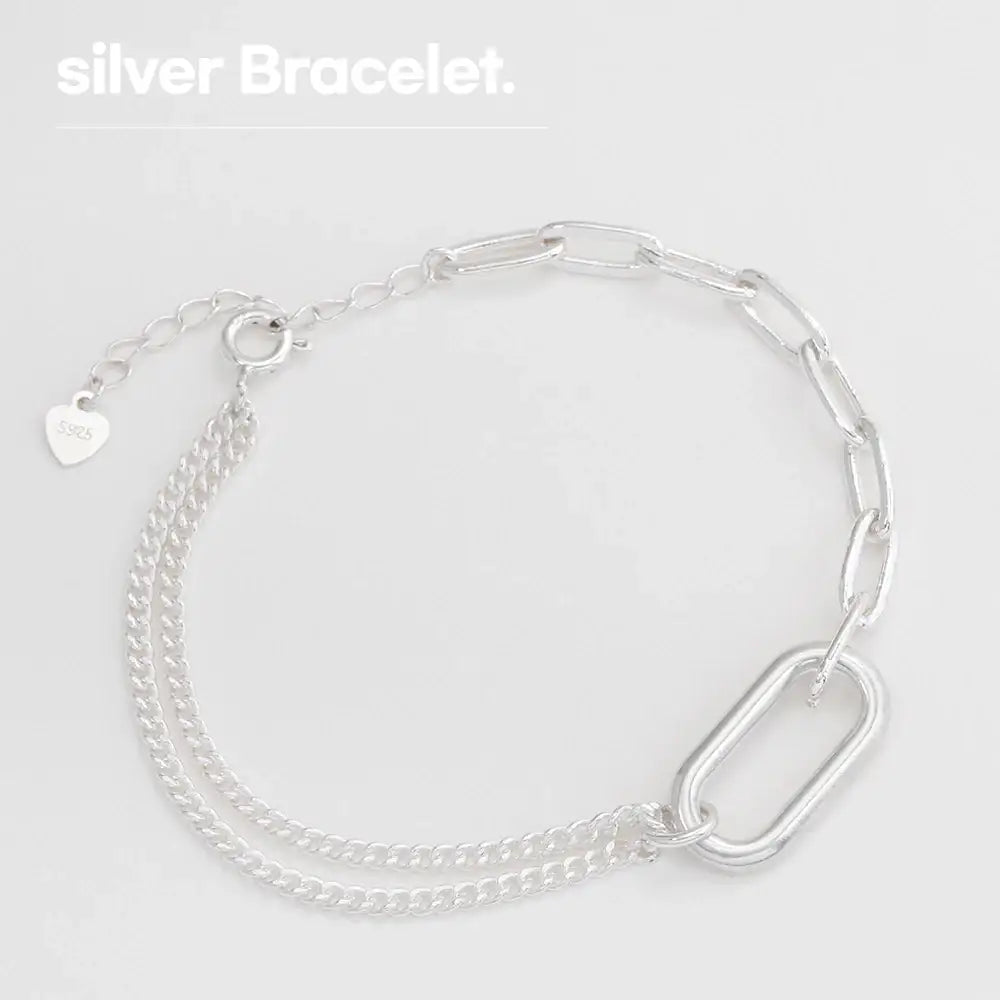 OST - Unbalanced Link Chain Silver Bracelet - OST - Jewelry - Harumio