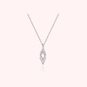 CLUE - Double Diamond Shapes Silver Necklace - CLUE - Jewelry - Harumio