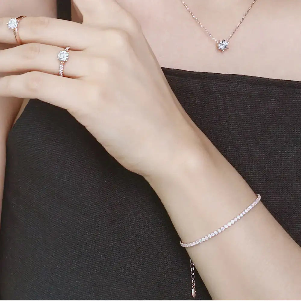 CLUE - Crown Setting Rose Gold Bracelet - CLUE - Jewelry - Harumio