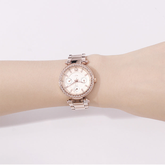 OST - Luxury Full Stone Rose Gold Metal Watch
