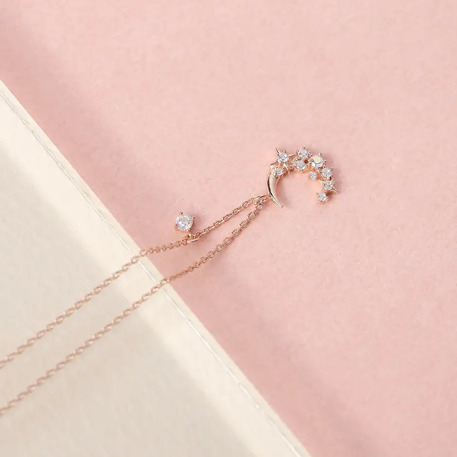 CLUE - Crystal Moonlight Silver Necklace - CLUE - Jewelry - Harumio