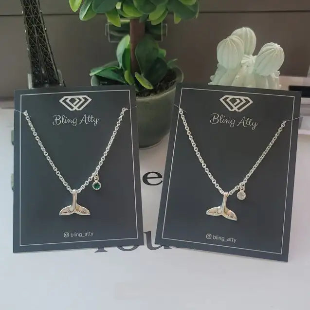 Bling Atty - Whale Tail & Birthstone Silver Anklet (inspired by K-drama Extraordinary Attorney Woo) - Bling Atty - Jewelry - Harumio