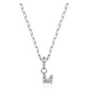 OST - 'M' Initial Silver Drop Necklace - OST - Jewelry - Harumio