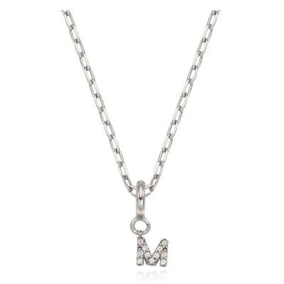 OST - 'M' Initial Silver Drop Necklace