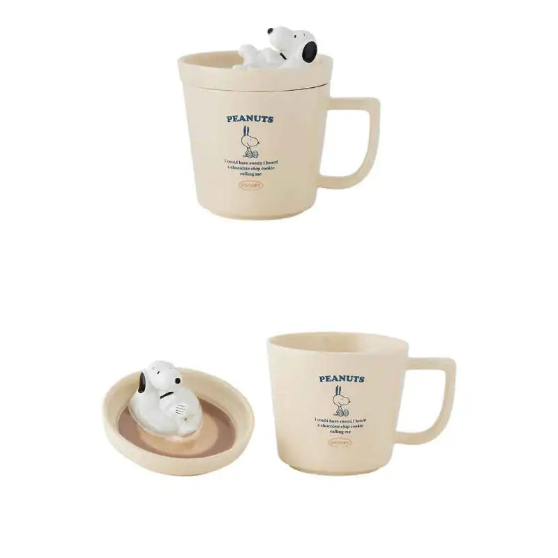 Bo Friends x Peanuts - Snoopy Cream Mug With Lid - Bo Friends - Mugs - Harumio