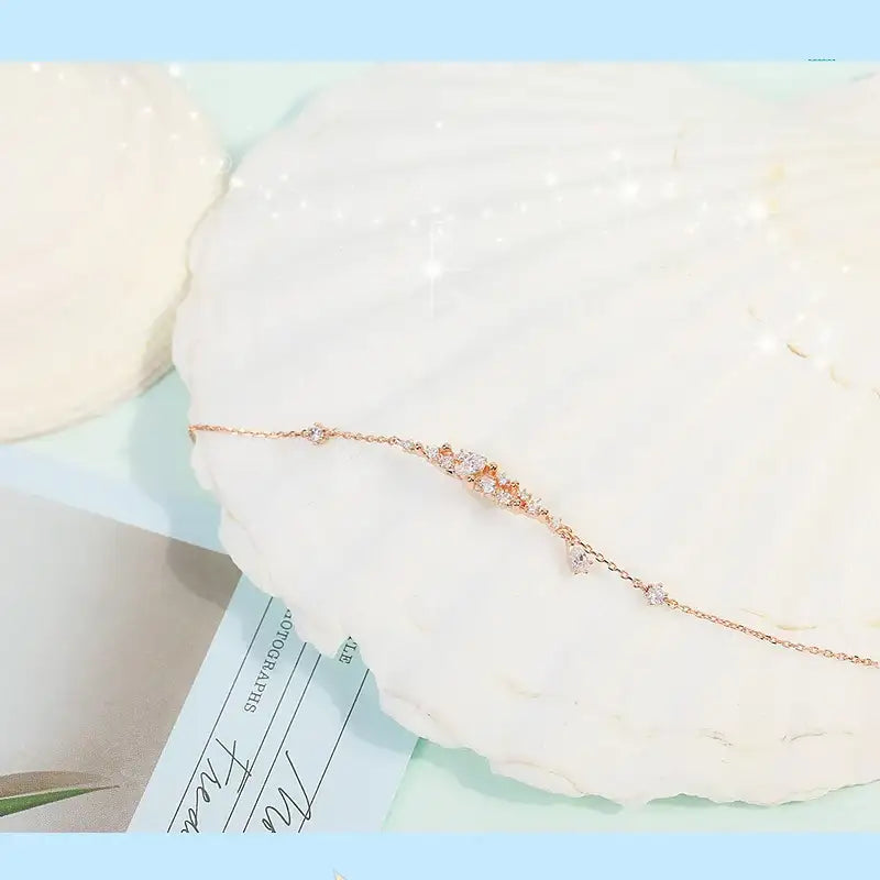 CLUE - Summer Sand Grain Glitter Water Drop Silver Bracelet - CLUE - Jewelry - Harumio