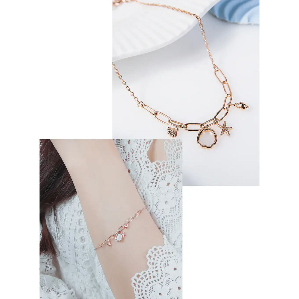 CLUE - Summer Peach Silver Bracelet - CLUE - Jewelry - Harumio