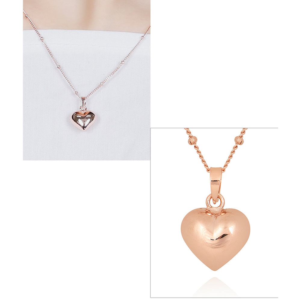 CLUE - Love Heart Rose Gold Necklace