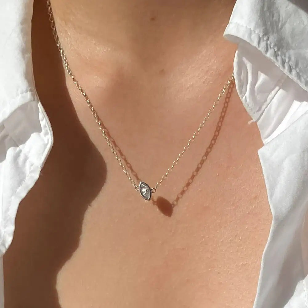 OST - Puremond Earthquake Marquise Silver Necklace - OST - Jewelry - Harumio