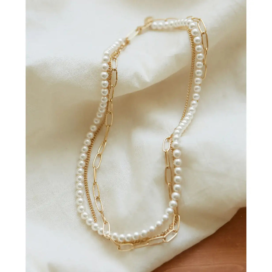 CLUE - C Collection Vintage Multi-Chain Pearl Necklace - CLUE - Jewelry - Harumio