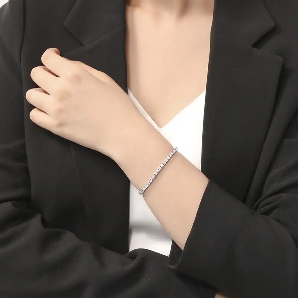 OST - Simulated Diamond Prong Chain Bracelet - OST - Jewelry - Harumio