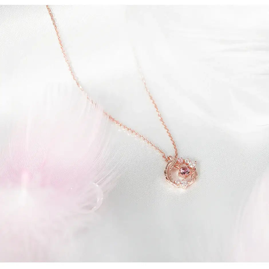 CLUE - Good Fortune January Feather Silver Necklace - CLUE - Jewelry - Harumio