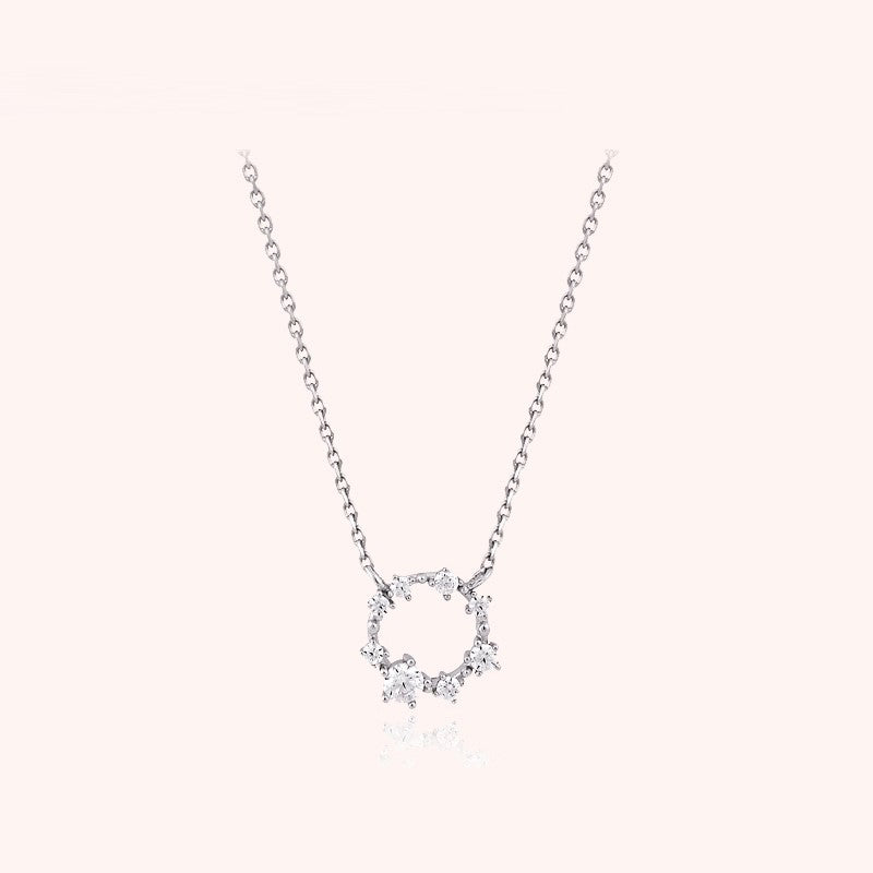 CLUE - Basic Cubic Round Silver Necklace