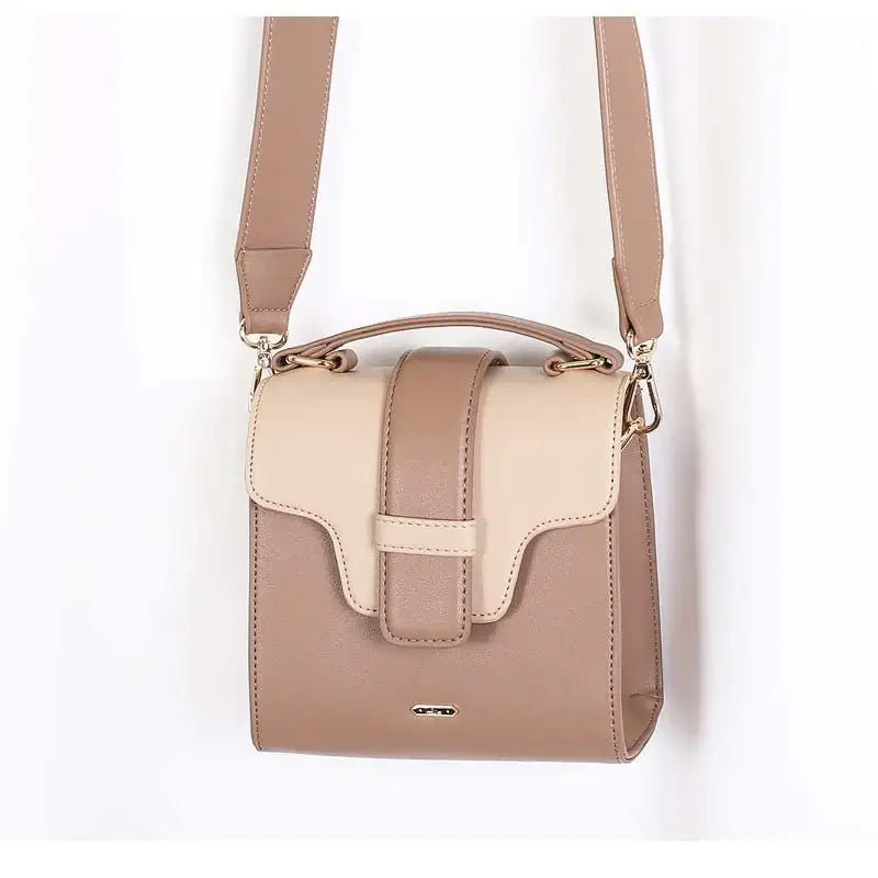 CLUE - Modern Square Brown Crossbody Bag - CLUE - Bag - Harumio