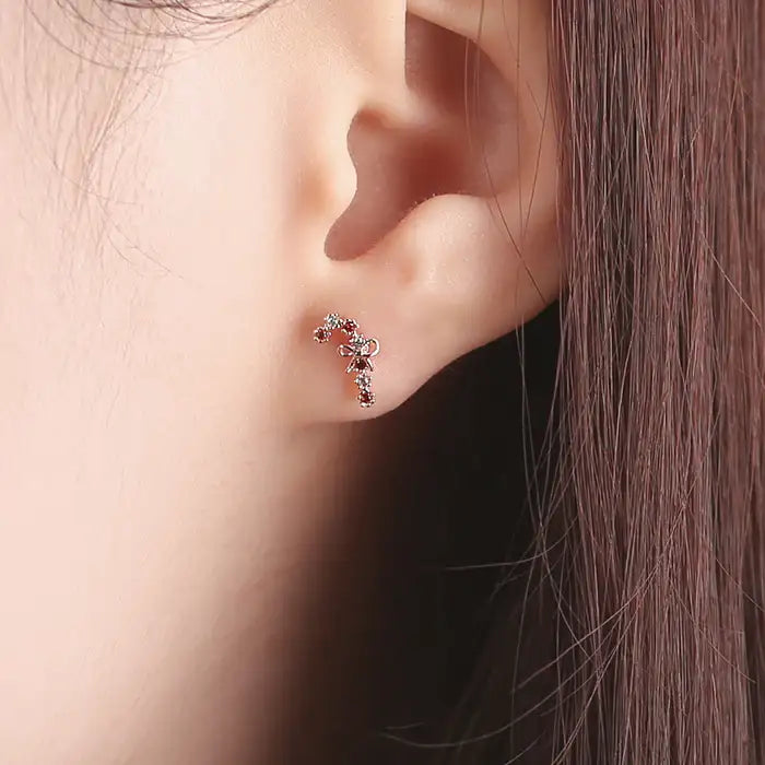 OST - Winter Gift Box Rose Gold Ear Pierce Set - OST - Jewelry - Harumio