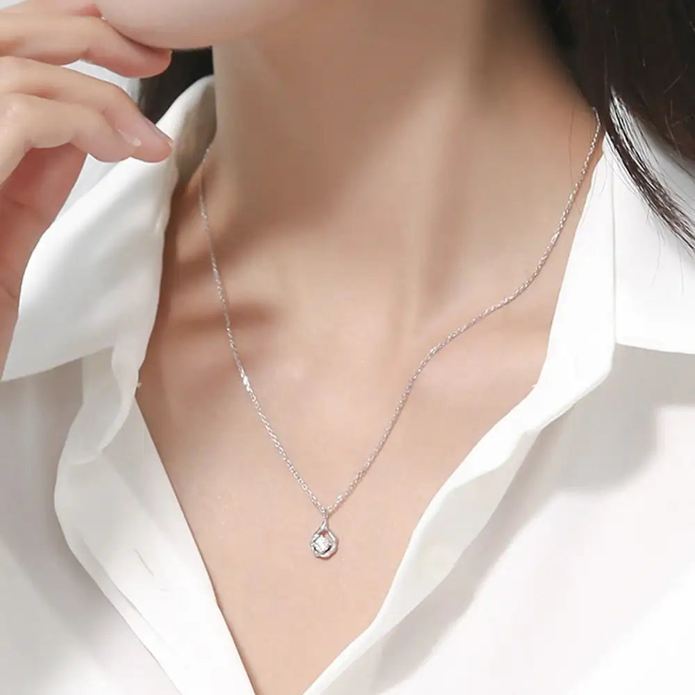OST - Simulated Diamond 0.3ct Pure Drop Silver Necklace - OST - Jewelry - Harumio