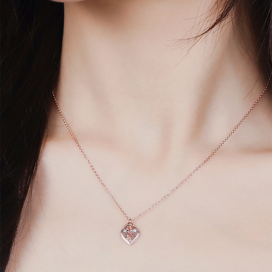 CLUE - Unlocked Heart Silver Necklace