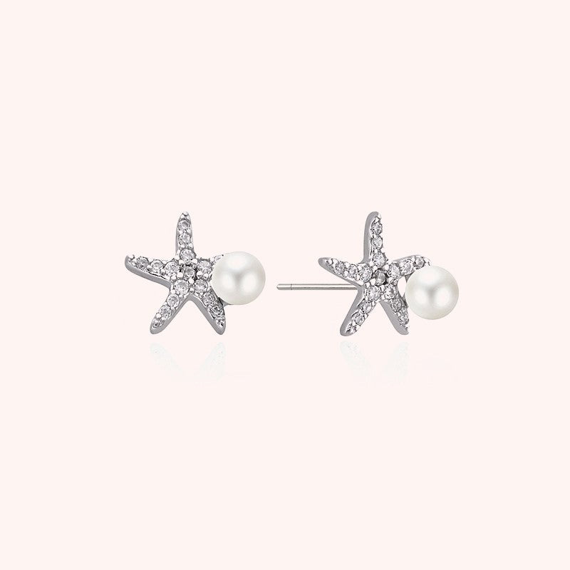 CLUE - Starfish Pearl Silver Earrings