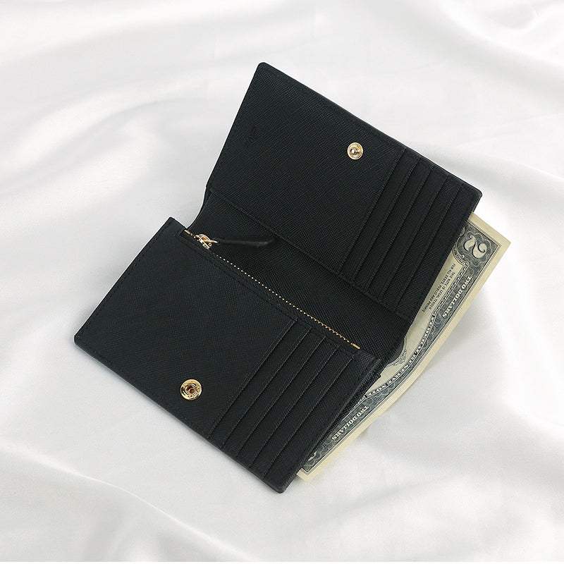 CLUE - Small Autumn Wild Flower Black Medium Wallet