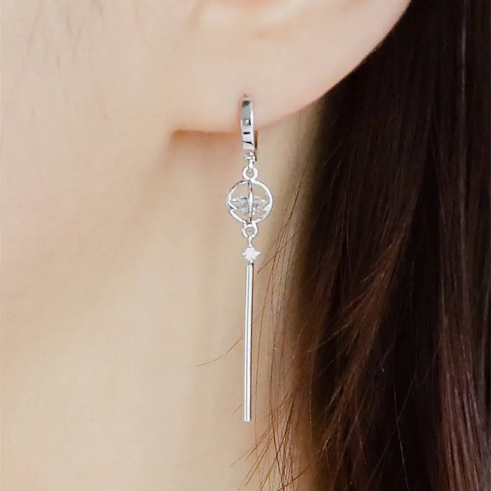 CLUE - Alli Cooling Cubic Ice Bar One-Touch Silver Earring - CLUE - Jewelry - Harumio