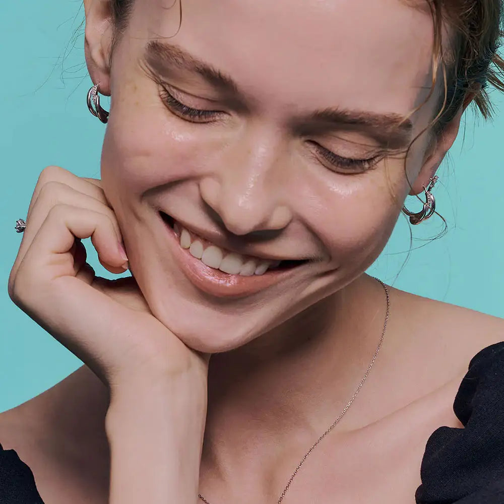 OST - Triple Line One Touch Ring Earrings - OST - Jewelry - Harumio