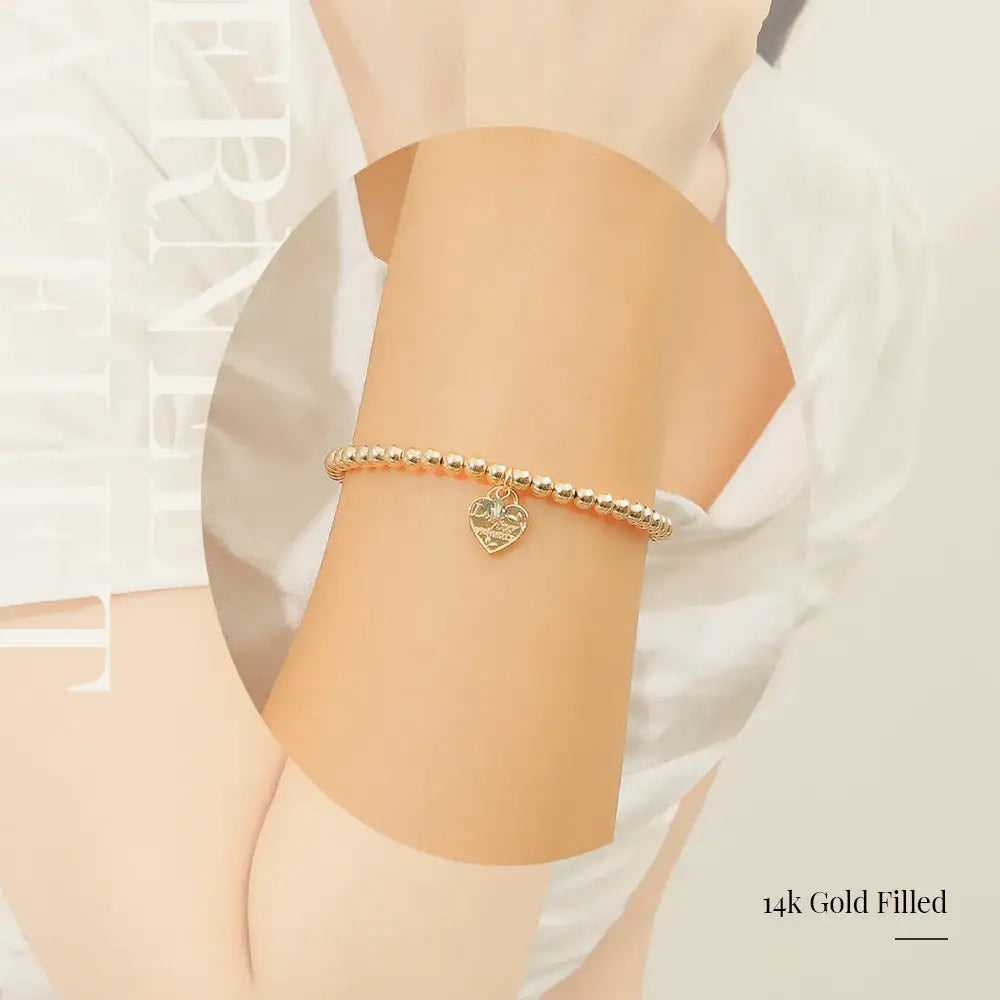 CLUE - 14K Gold Filled Eternal Peridot Stone Heart Bracelet - CLUE - Jewelry - Harumio